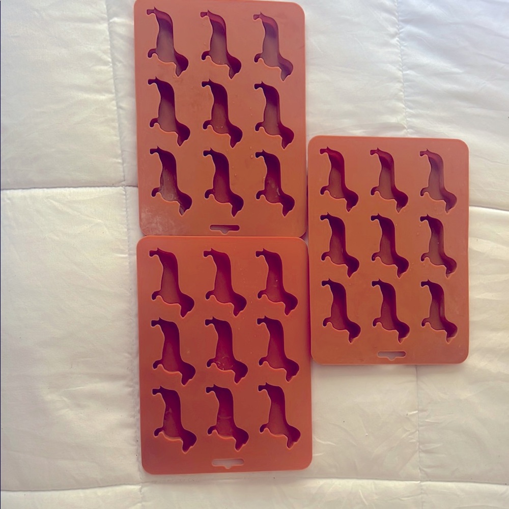 Dachshund silicone Tray Ice Cube Candy mold Wiener dogs Treat tray SET OF 3